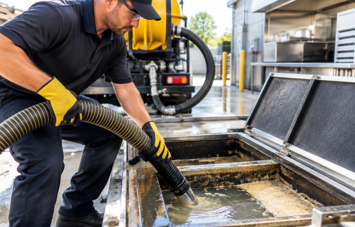 Professional grease trap pumping service